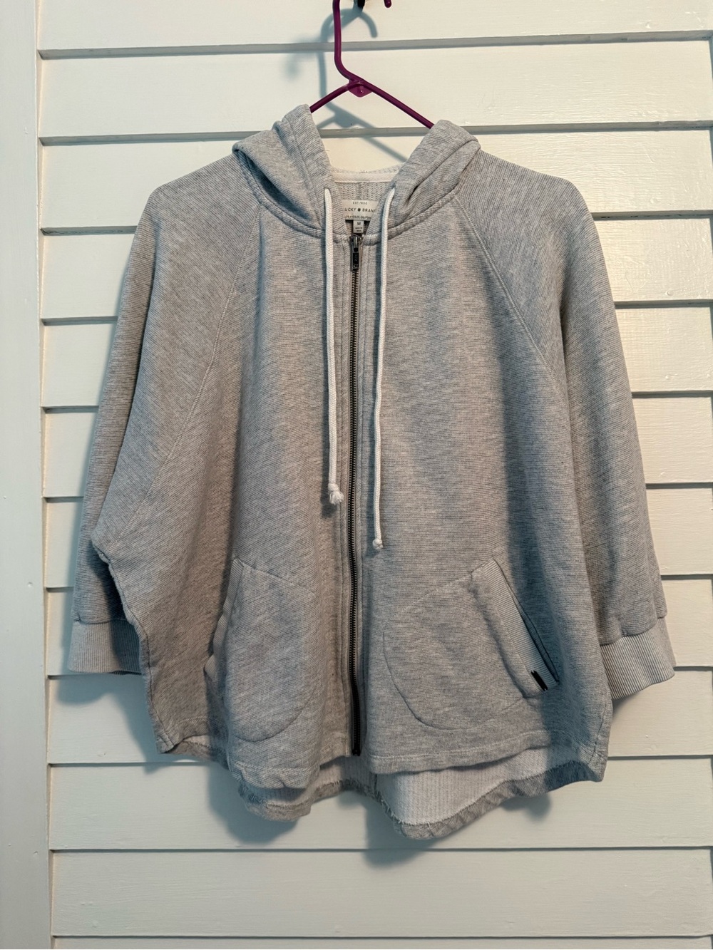 Lucky Brand | Gray Zip-Up Hoodie Sweatshirt Size Medium